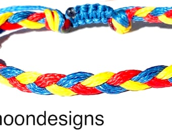 Braided bracelet-Red yellow blue-Romanian colours-Romanian flag-Friendship bracelet-Bracelet for men-Bracelet for women-Waterproof bracelet