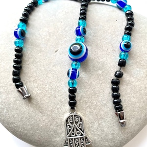 Car Mirror Charm- Car Mirror Evil eye accessory-Handmade Car Mirror Rearview charm -Good luck car mirror decoration-Hamsa Hand -Evil Eye