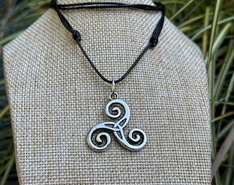Triskelion Pendant-celtic Necklace-triple Spiral Design-celtic
