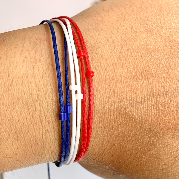 Bracelet fait main-Couleurs du Royaume-Uni-Drapeau du Royaume-Uni-Couleurs des États-Unis-Couleurs américaines -rouge blanc bleu-Reine Elizabeth -Drapeau des États-Unis-Bijoux faits à la main