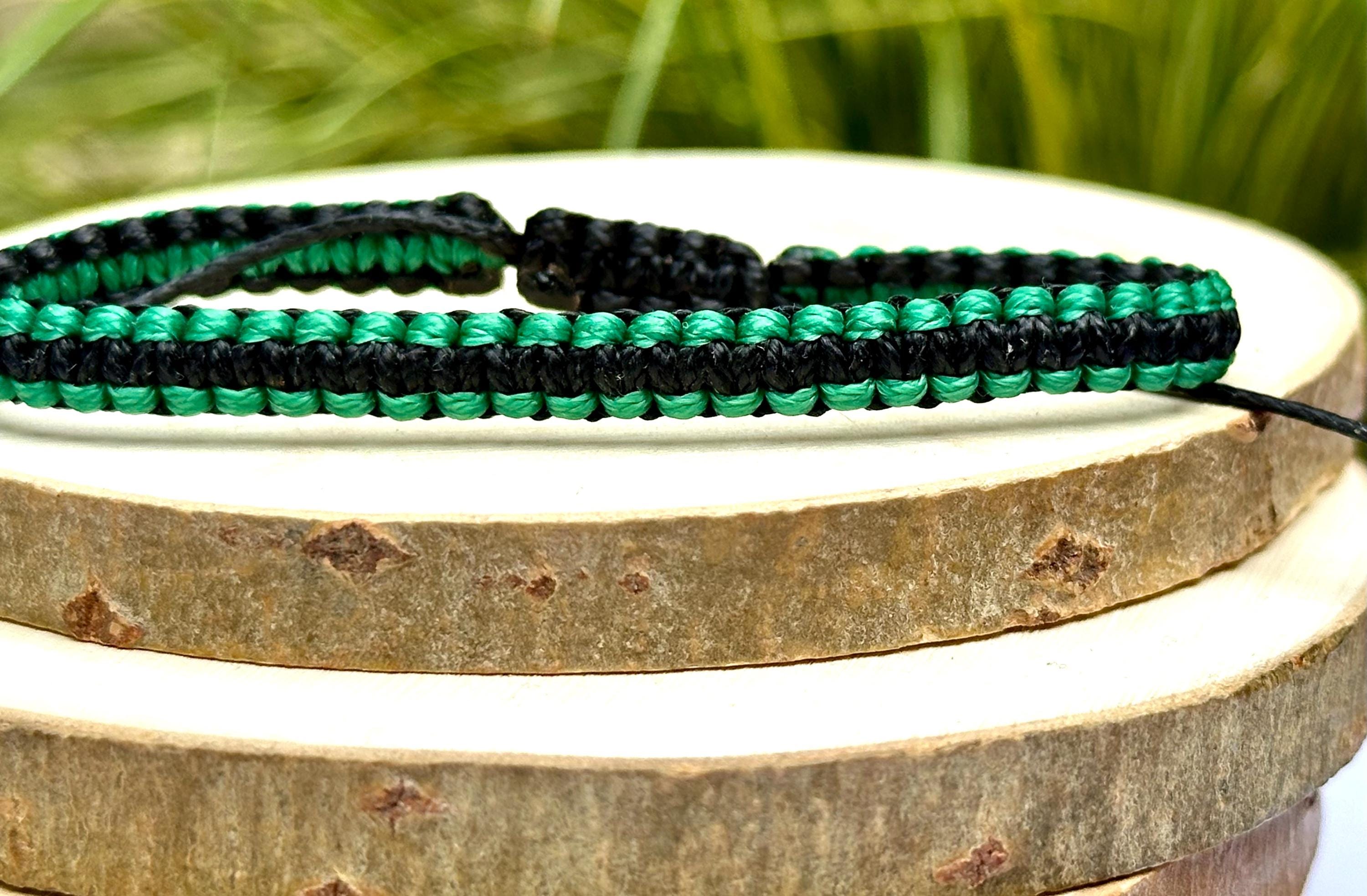 Green and Black Bracelet-surfer Bracelet-friendship Bracelet