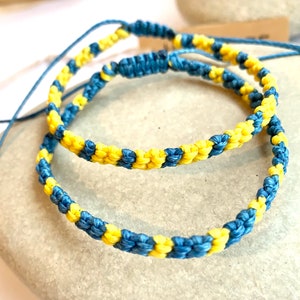Friendship bracelet-Braided bracelet-BFF bracelet-Ukrainian flag colours-Ukraine flag-Ukrainian flag bracelets-Couples bracelets-Handwoven