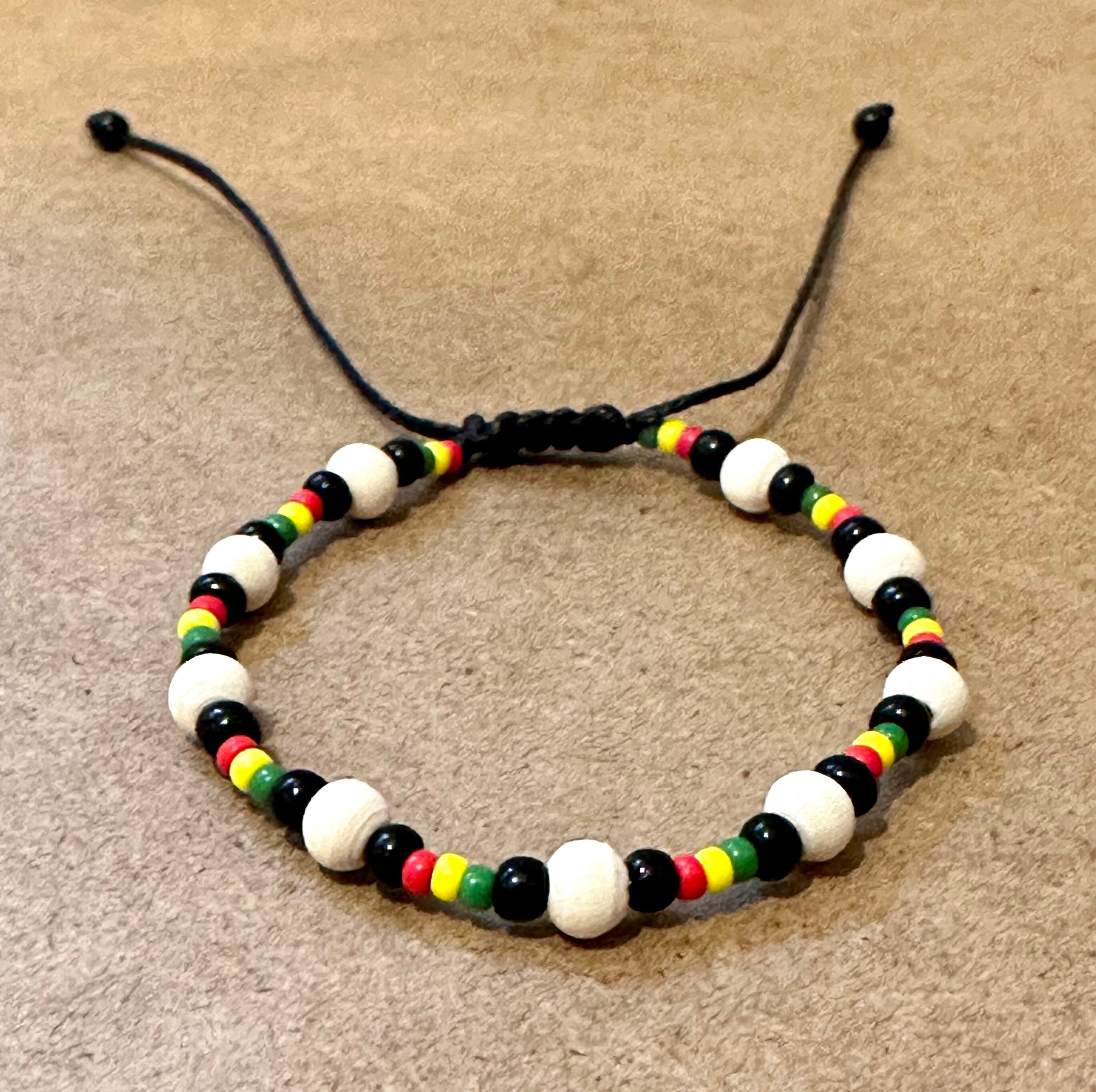 Perlen Armband-Reggae Armband-Holzperlen Armband-Reggae Farben-Rastafari Stil-Hippie Stil-Rasta Armband