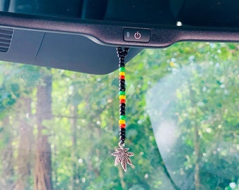 Accessoire de rétroviseur de voiture reggae - Décoration de rétroviseur de voiture rasta - Accessoire de rétroviseur de voiture de style jamaïcain - Charme de rétroviseur de voiture reggae - Reggae