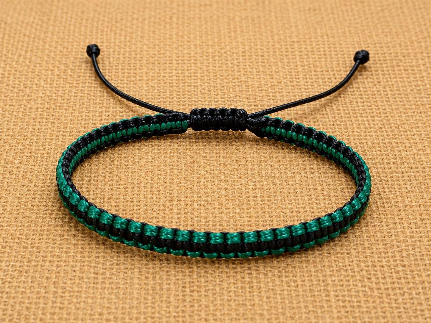 Green and Black Bracelet-surfer Bracelet-friendship Bracelet