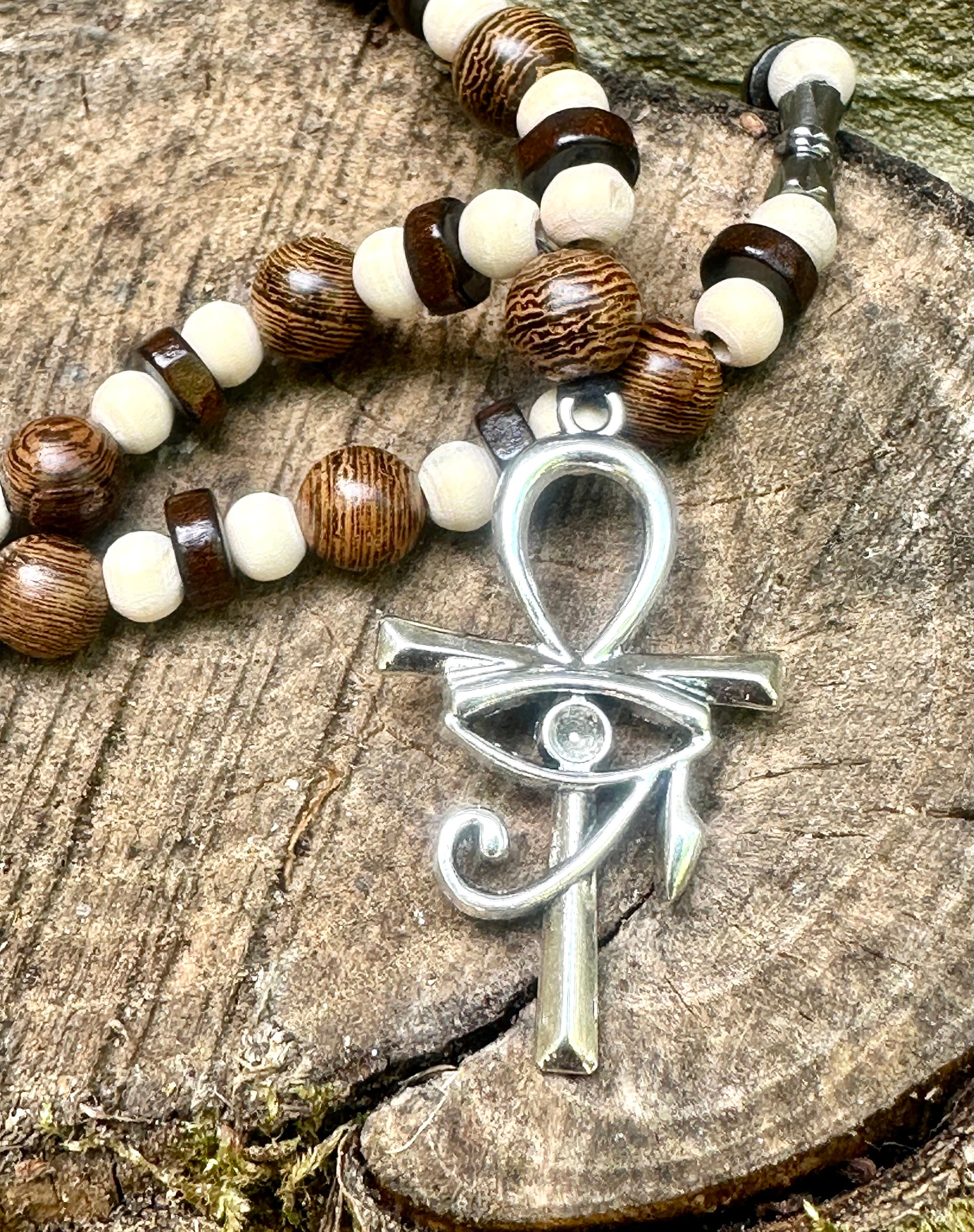 Collana Uomo Croce Ankh Con Occhio Di Horus - Acciaio Inossidabile, Placcata Oro/Argento/Nero | Regalo Egizio - Foto 5