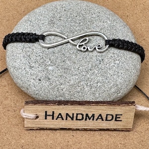Love Bracelet-Infinity symbol bracelet-Friendship bracelet-Black bracelet-Couples bracelet-Mother& daughter gift-Christmas gift-Handmade