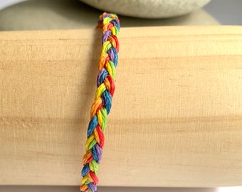 Rainbow bracelet-braided bracelet-woven bracelet-LGBT bracelet-Pride bracelet-friendship bracelet-Non binary bracelet-Gay bracelet-Gay pride