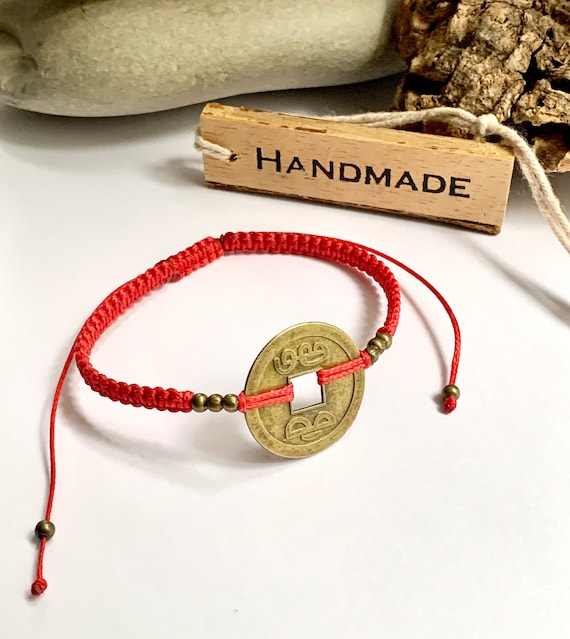 Pulsera de moneda de la suerte china-Feng shui moneda-dinero y pulsera de  riqueza  Yoga,Meditación,Hombre,Mujer,Protección,Cábala,Unisex,Regalo,Ajustable -   España