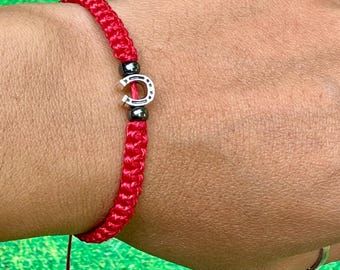Horseshoe Bracelet-dainty Horseshoe Bracelet-red String-horse