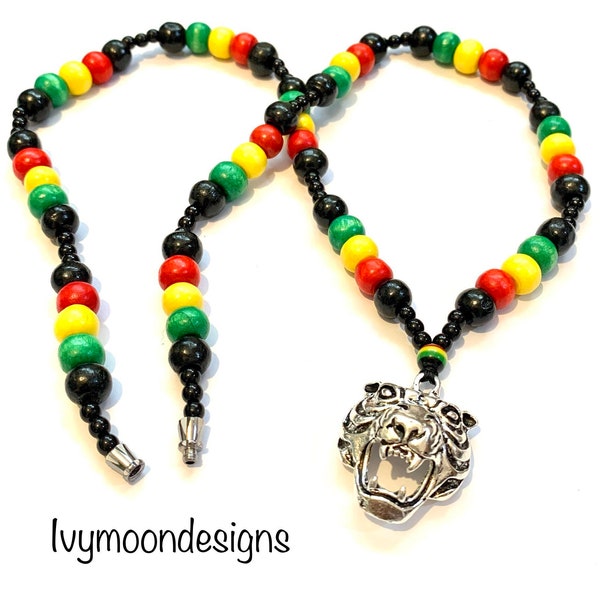 Collier de perles-collier reggae-pendentif tigre-collier rasta-collier fait main-collier homme-un amour-style Bob Marley-Royaume-Uni