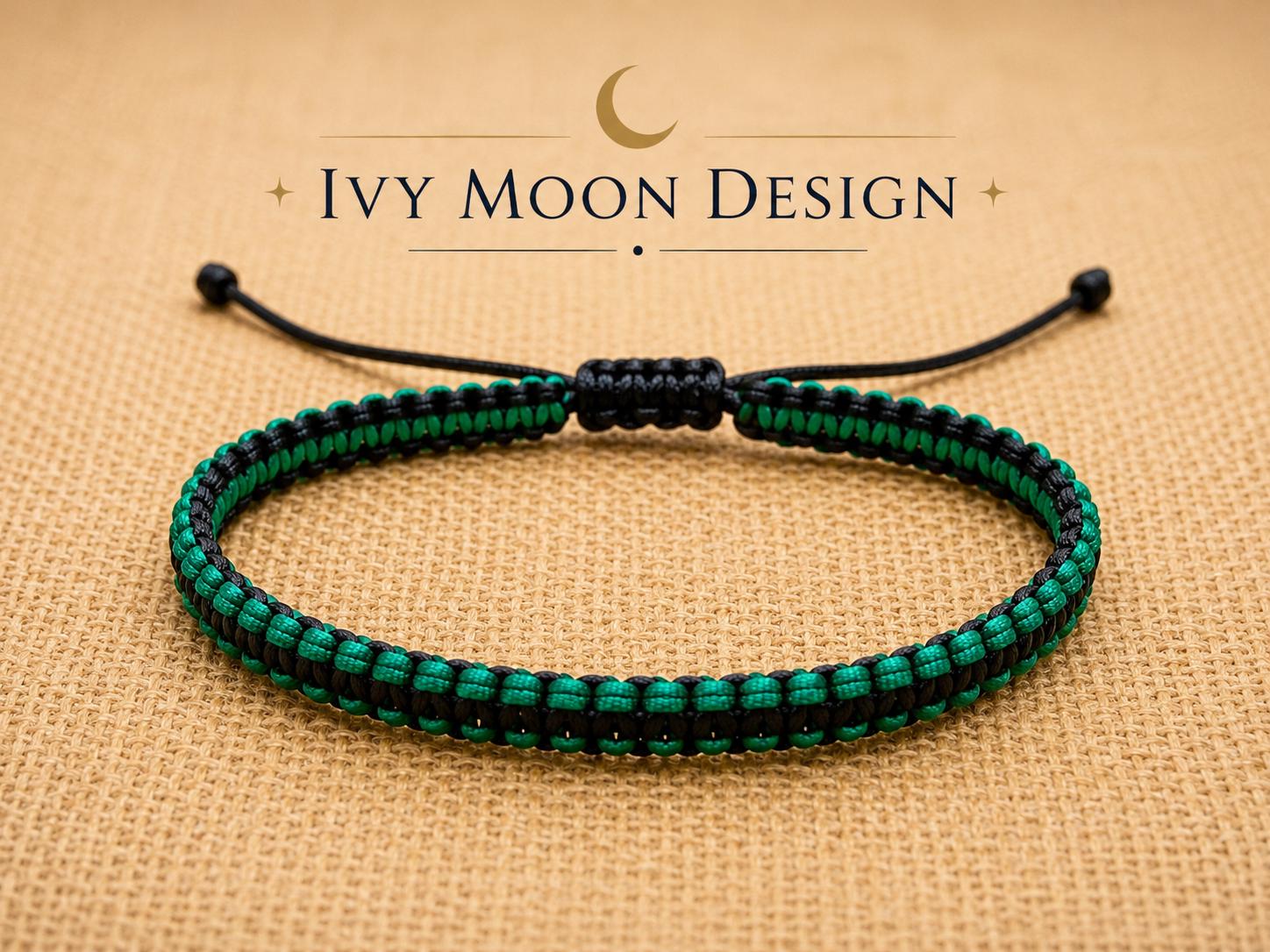 Green and Black Bracelet-surfer Bracelet-friendship Bracelet