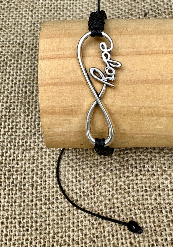 Infinity Hope Bracelet-hope Bracelet-handmade-black Bracelet