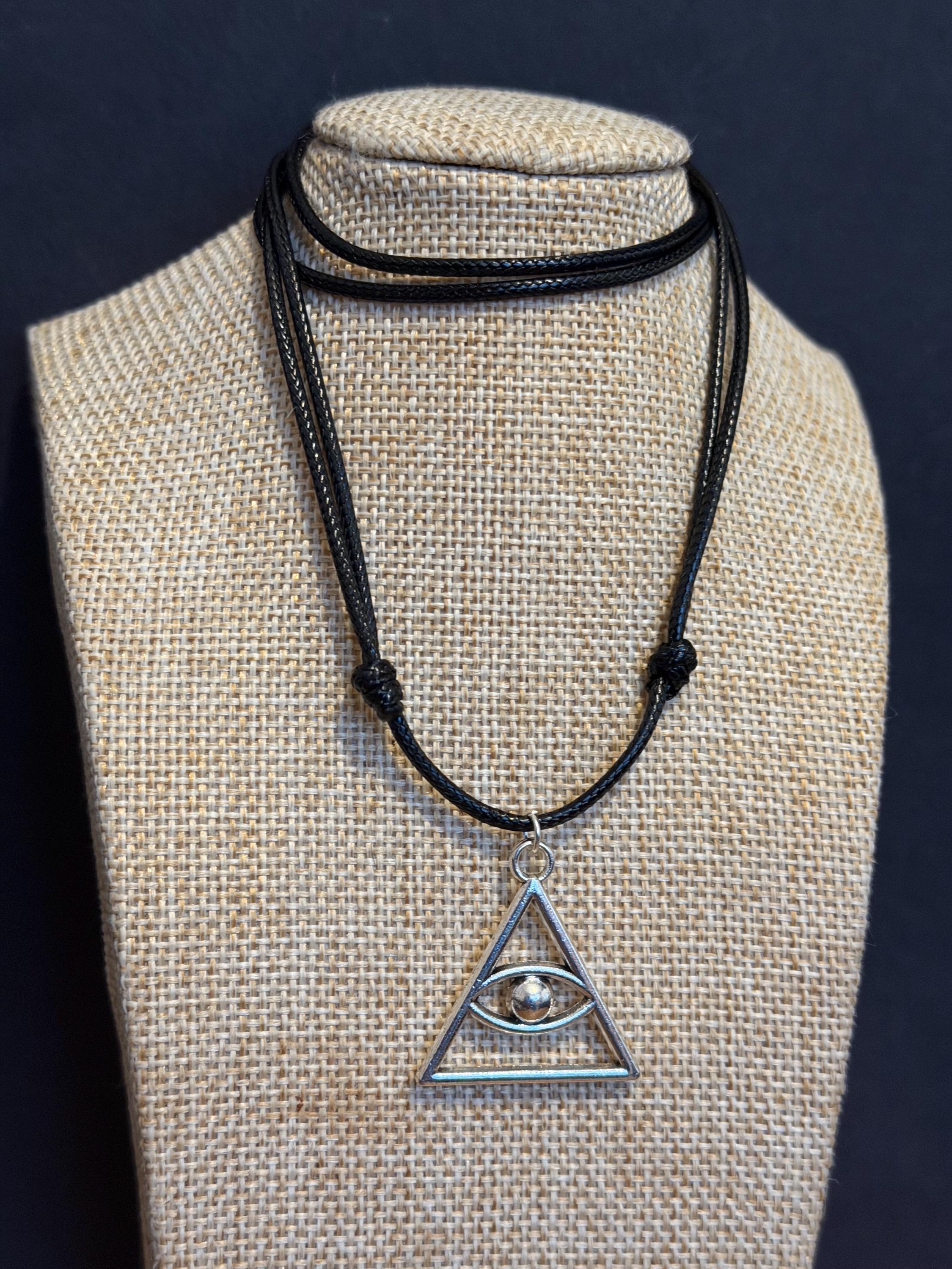 Handmade Eye of Providence Necklace-tibetan Silver Triangle 
