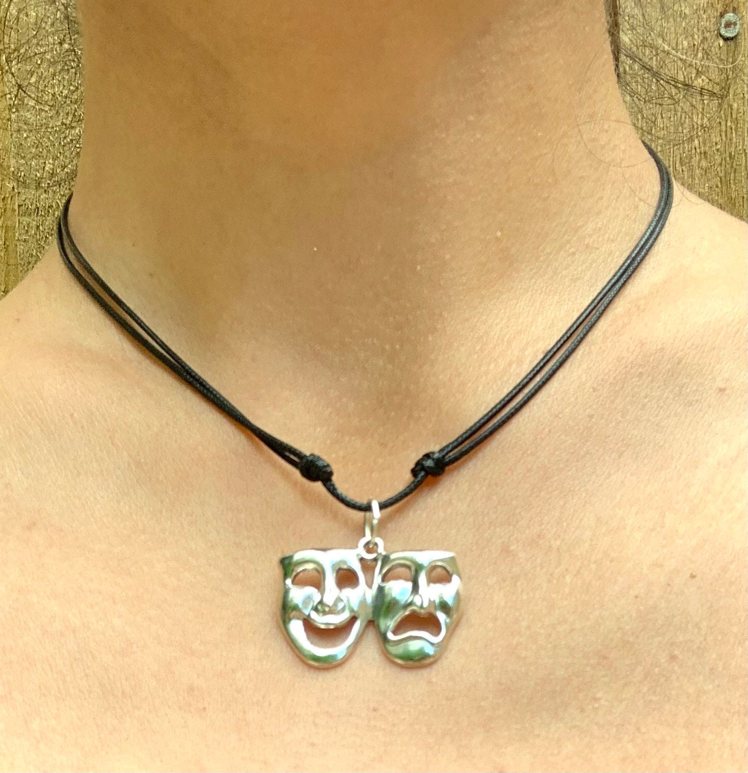 Comedy Tragedy Mask Necklace-drama Mask-theatre Mask Pendant