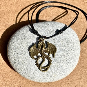Dragon pendant-Dragon necklace-Fantasy necklace-Dragon fan-Dragon jewellery-Winged dragon-Flying Dragon-Dragon with wings-Omens of luck