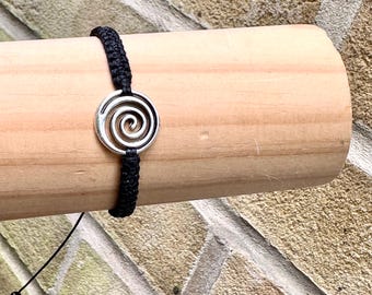 Spiralarmband-Swirl Armband-Schwarz Armband-Keltische Armband-Handmade-Sacred Spiral Armband-Kreis des Lebens Armband-Mystischer Schmuck-Uk