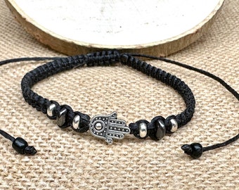 Fatima hand-Hamsa hand -Hamsa hand bracelet-Protection bracelet-Evil eye bracelet-Mens bracelet-Women bracelet-Handmade jewellery-Yoga-Gift
