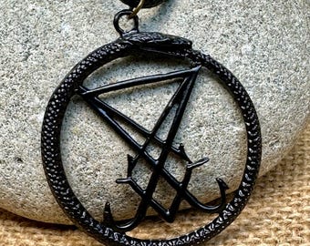Leviathan Cross Snake Pendant – Satanic Luciferian Necklace