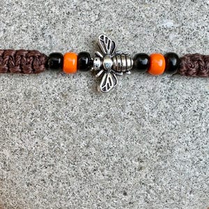 Bee charm bracelet-Nature Jewellery-Bees-Bee lover gift-Handmade bracelet-Bee kind-Bee positive-Bee brave-Bee happy-Honey bee-Braided-Gifts