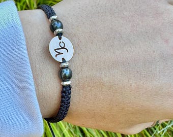 Zodiac sign bracelet-Horoscope bracelet-Black bracelet-Capricorn sign bracelet -Braided bracelet-mens bracelet-women bracelet-birthday gift