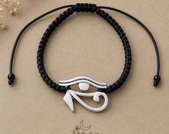 Handmade bracelet-Eye of Horus bracelet-Eye of Ra-Egyptian bracelet-Egyptian Hawk bracelet-God Eye of Horus-Yoga bracelet-Spiritual bracelet