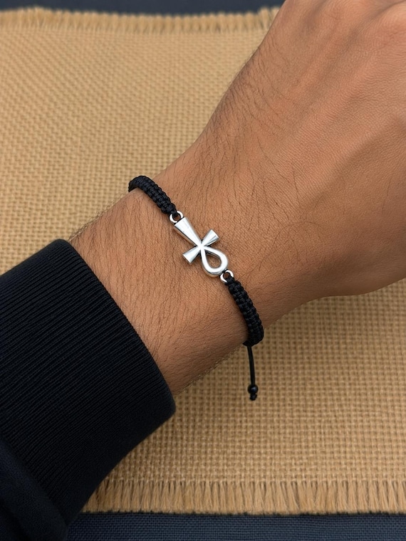 アクセサリー Egyptian Ankh Link Bracelet SV925 Buy Handmade Ankh Cross Bracelet, Egyptian Key of Life Symbol-the