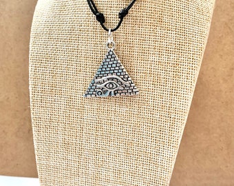 Egyptian Pyramid Eye of Horus Pendant – Tibetan Silver Necklace