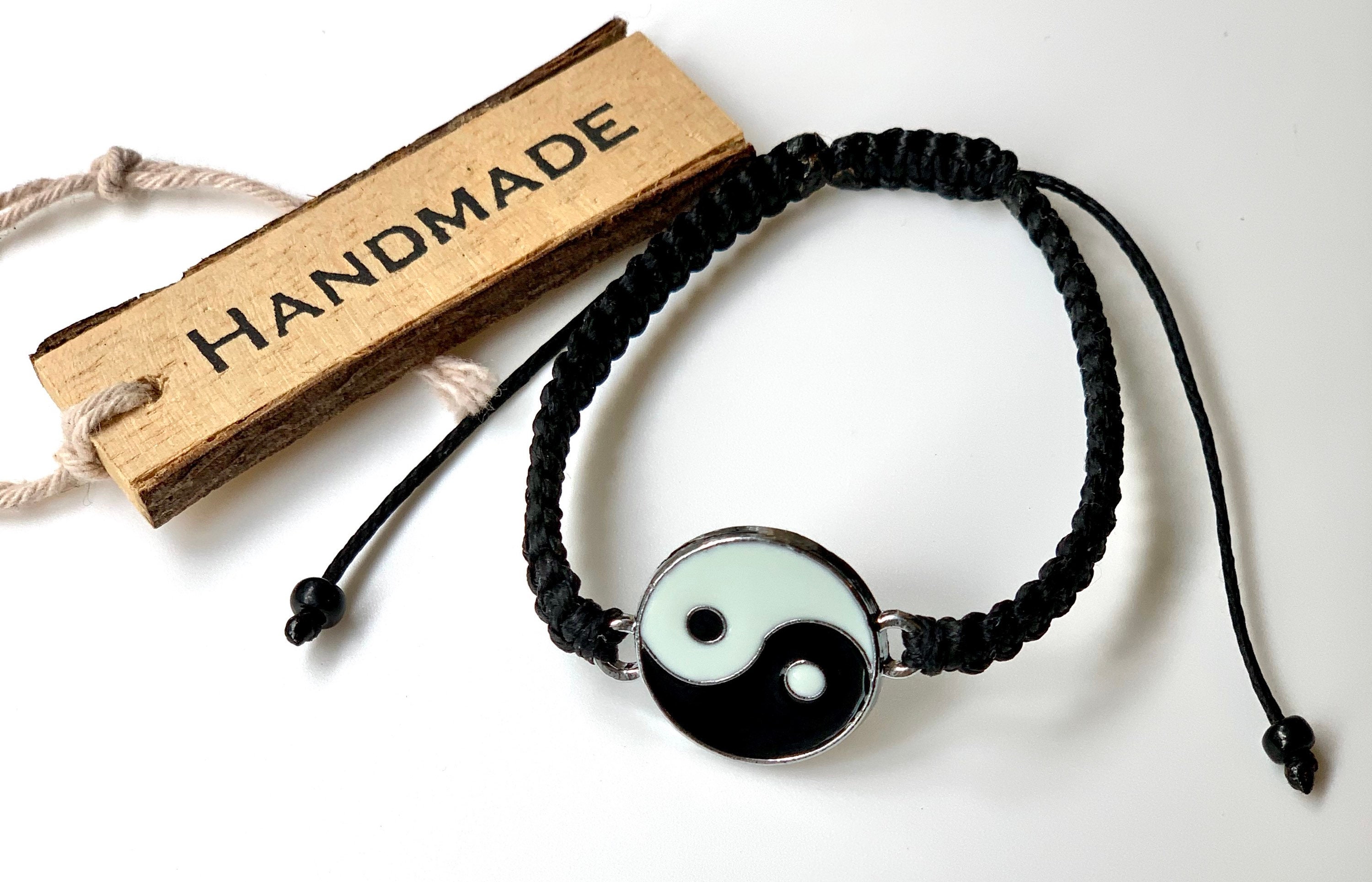 Yin Yang Braceletblack and White Braceletlife Balance Etsy UK