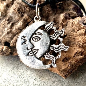 Sun and Moon Pendant-Sun and Moon Necklace-Sun Necklace-Moon necklace-Men’s necklace-Women necklace-Unisex necklace-Handmade pendant