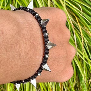 Pyramid spike bracelet-Black bracelet-Spike bracelet-Heavy Metal-Rock-punk-grunge-pride-goth-alternative-emo-mens bracelet-Handmade bracelet