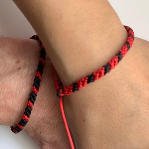 Friendship bracelets- Couples bracelets-Matching bracelets-His and Her bracelet-BFF bracelets-Red and black bracelet-Mother daughter gift