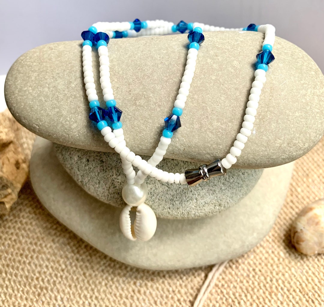Collier Coquillage Cauri Blanc et chaine Dorée | Coquillages Shop