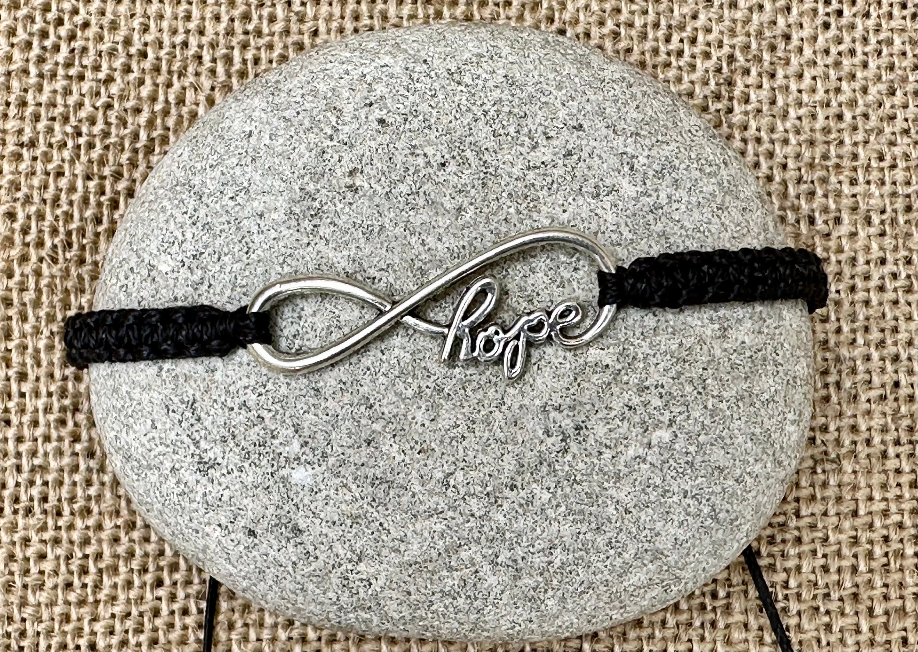 Infinity Hope Bracelet-hope Bracelet-handmade-black Bracelet 