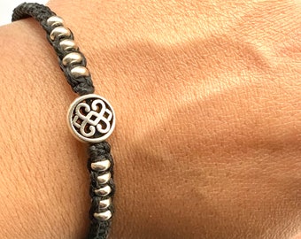 Armband Herren-Schwarzes Armband-Keltischer Knoten Armband-Geschenk für Ihn-Handgefertigtes Armband-Geflochtenes Armband-Handgewebtes Armband