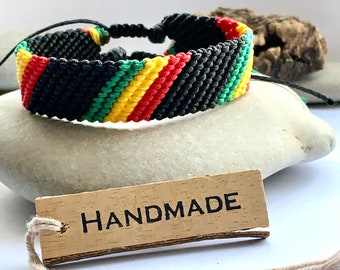 Bracelet de l'amitié-bracelet reggae-bracelet rasta-style rasta-bracelet rastafari-bracelet rastafari-bracelet fait main-bracelet tissé à la main