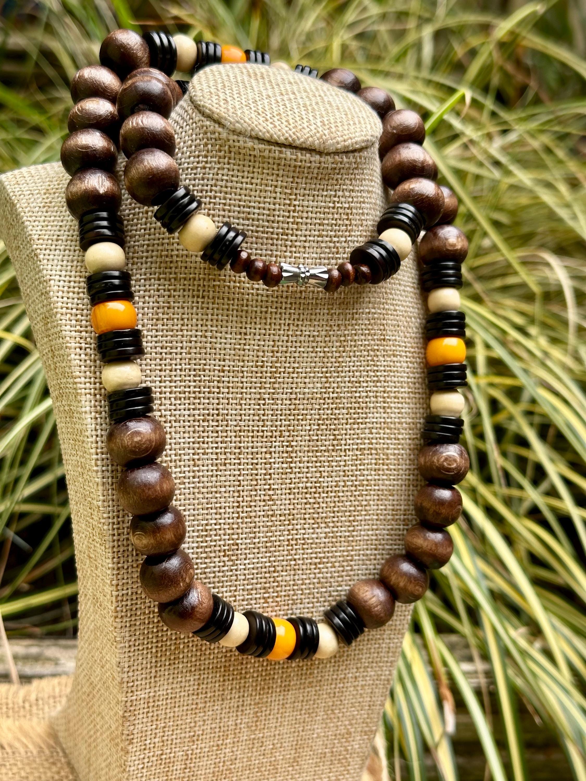 Collier Artisanal Africain En Jaspe Naturel – Bijou Vintage Fait Main