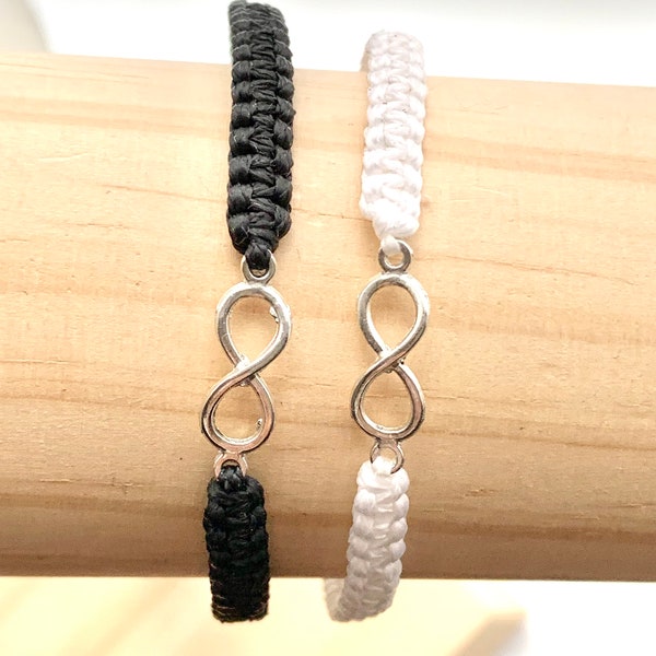 Minuscules bracelets de charme infini- Bracelets infini- Bracelets faits à la main-Bracelets de couple-Bracelets d’amitié-Bracelets assortis-Bracelets BFF