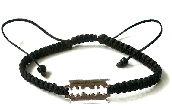 Razor Blade Bracelet-black Bracelet-bracelet for Men-knotted
