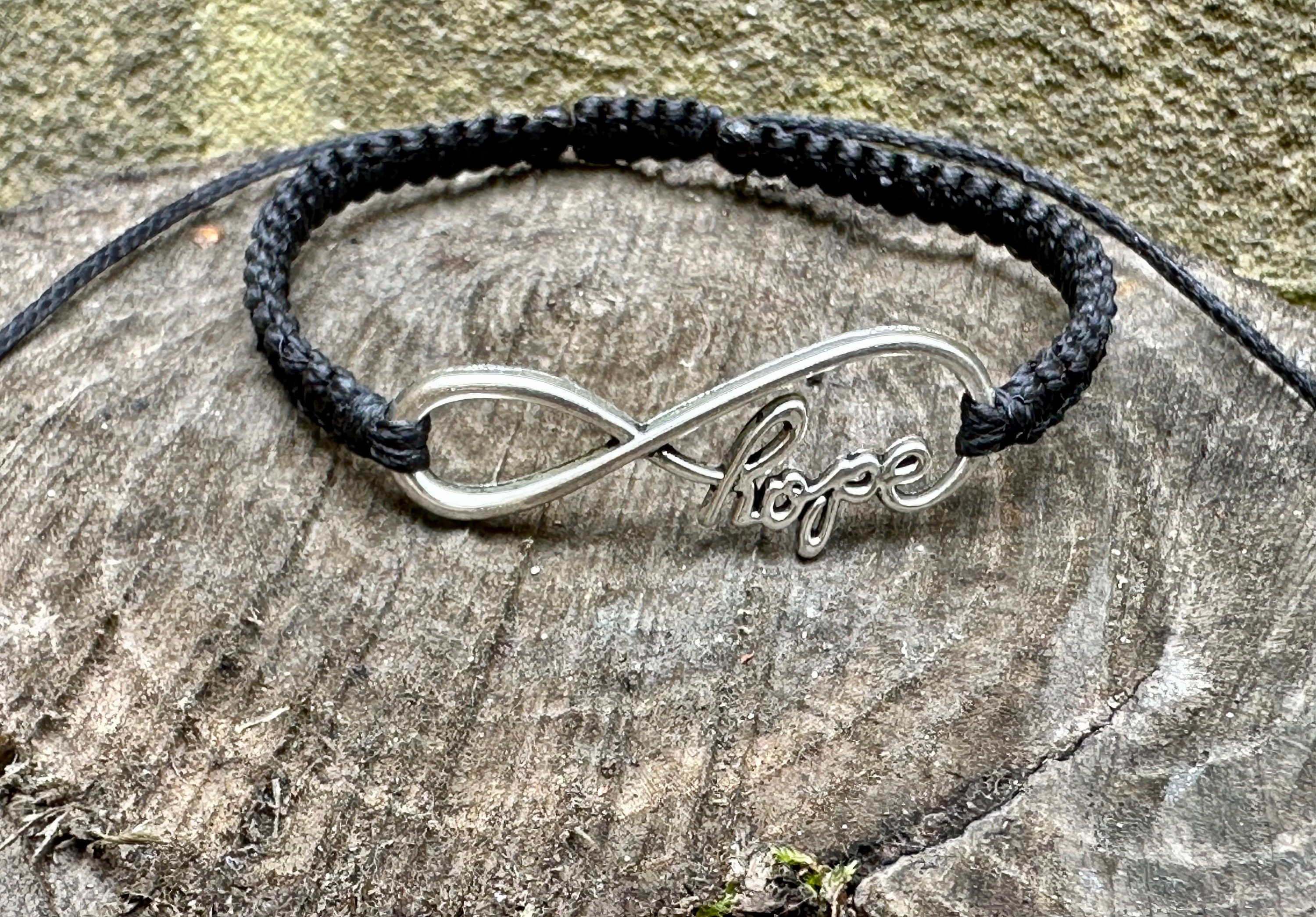Infinity Hope Bracelet-hope Bracelet-handmade-black Bracelet 