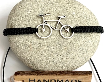 Bicycle bracelet-Black bracelet-Gift for people who love to cycle-Bike-Bicycle-Bike rider gift-Cyclist gift-Handmade bracelet-Gift for her