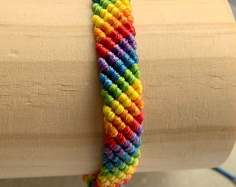 Rainbow bracelet-Friendship bracelet-LGBT bracelet-Pride bracelet-Gay pride flag-Handwoven bracelet-Unisex gift