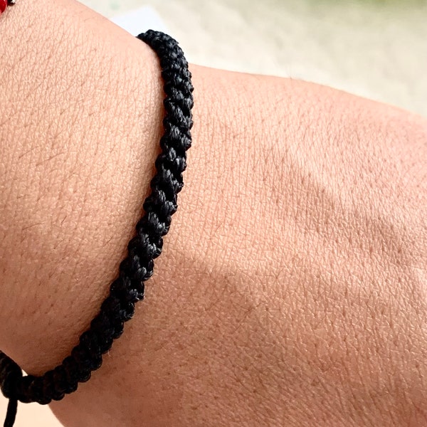 Bracelet noir-Bracelet pour homme-Bracelet tressé-Noeuds -Bracelet de l'amitié-Bracelet noué-Bracelet noir pour homme-Fait main-Dacieux-Empilable