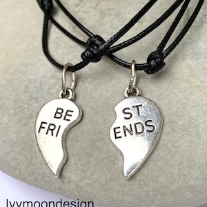 Half heart necklace-Best friends necklace-Necklaces for best friends-Half heart necklace set-Matching necklace-Matching gift-Friendship-2pcs