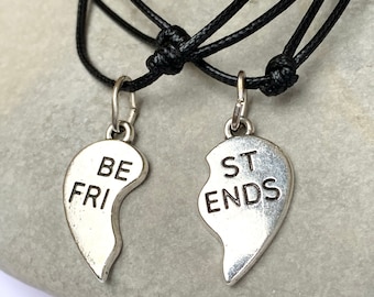 Best Friends Half Heart Necklace Set - Matching Friendship Gift