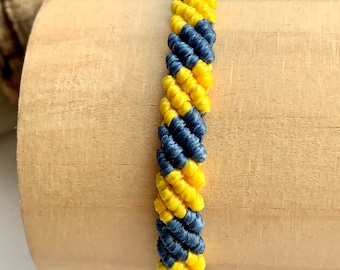 Braided bracelet-Woven bracelet-Ukrainian bracelet-Ukrainian colours-Blue and yellow
