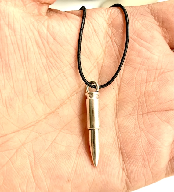 Bullet Necklace stainless Steel Bullet Pendant army Bullet gun