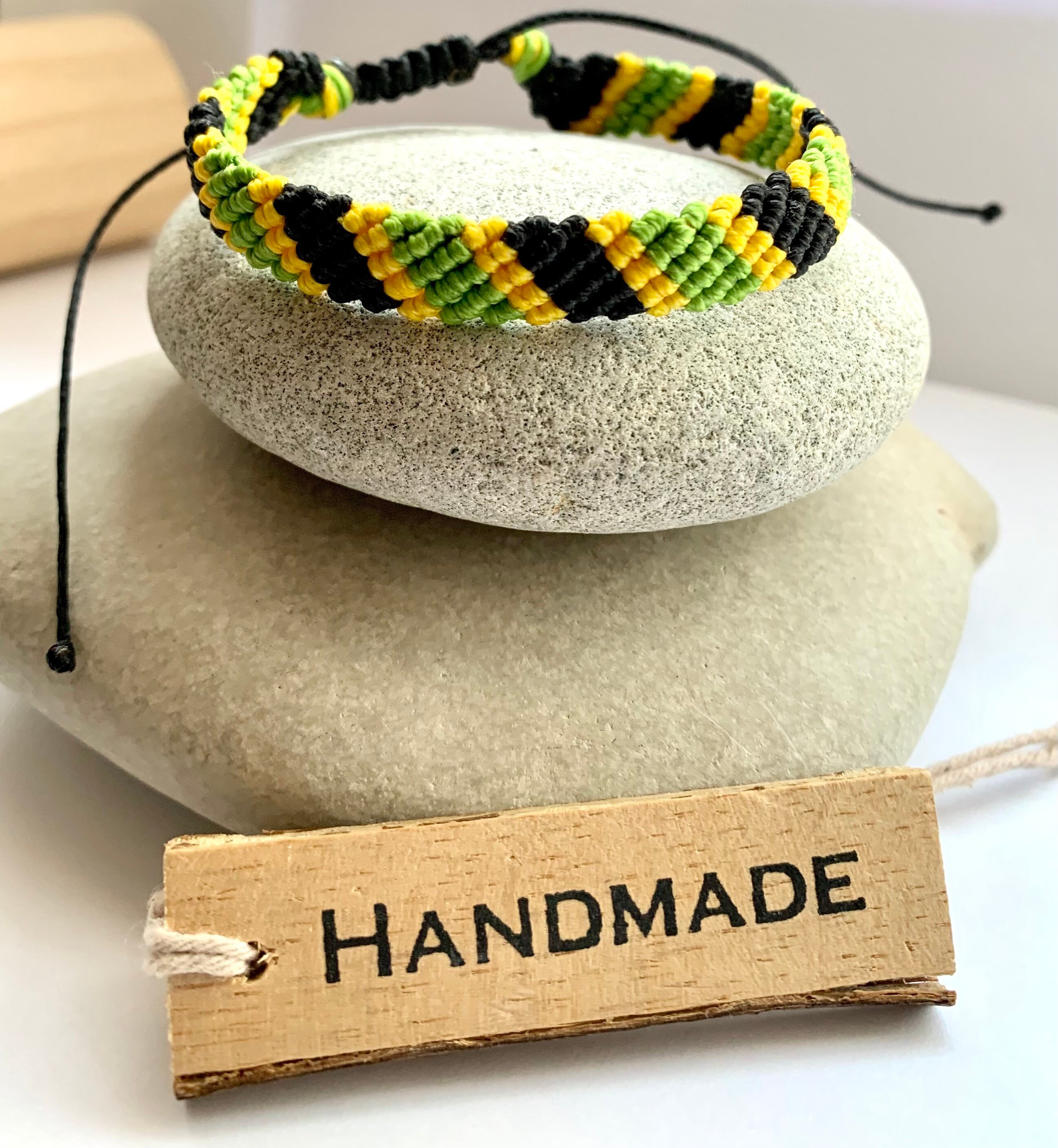 Bracelet Brésilien Amitié Rasta - Multicolore, Fil Nylon Tressé, Sans Fermoir Unisexe