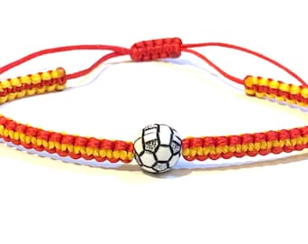 World Cup Spain-Spain colours-Spain flag-Spain football fans-Spain football supporters-Football game player-Soccer ball bracelet-Uk seller