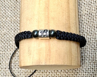 Zodiac sign bracelet-Horoscope bracelet-Black bracelet-Capricorn sign bracelet -Braided bracelet-mens bracelet-women bracelet-birthday gift